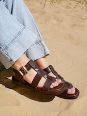Linzi Brown Camden Padded Sock Gladiator Sandals - Image 1 of 6