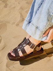 Linzi Brown Camden Padded Sock Gladiator Sandals - Image 2 of 6