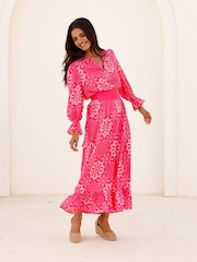 Aspiga Pink Maeve EcoVero Wrap Dress - Image 1 of 6