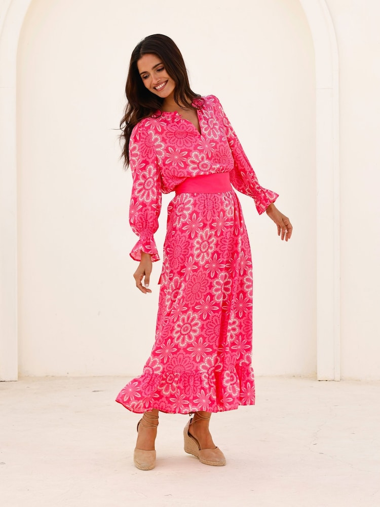 Aspiga Pink Maeve EcoVero Wrap Dress - Image 1 of 6