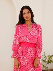 Aspiga Pink Maeve EcoVero Wrap Dress - Image 5 of 6