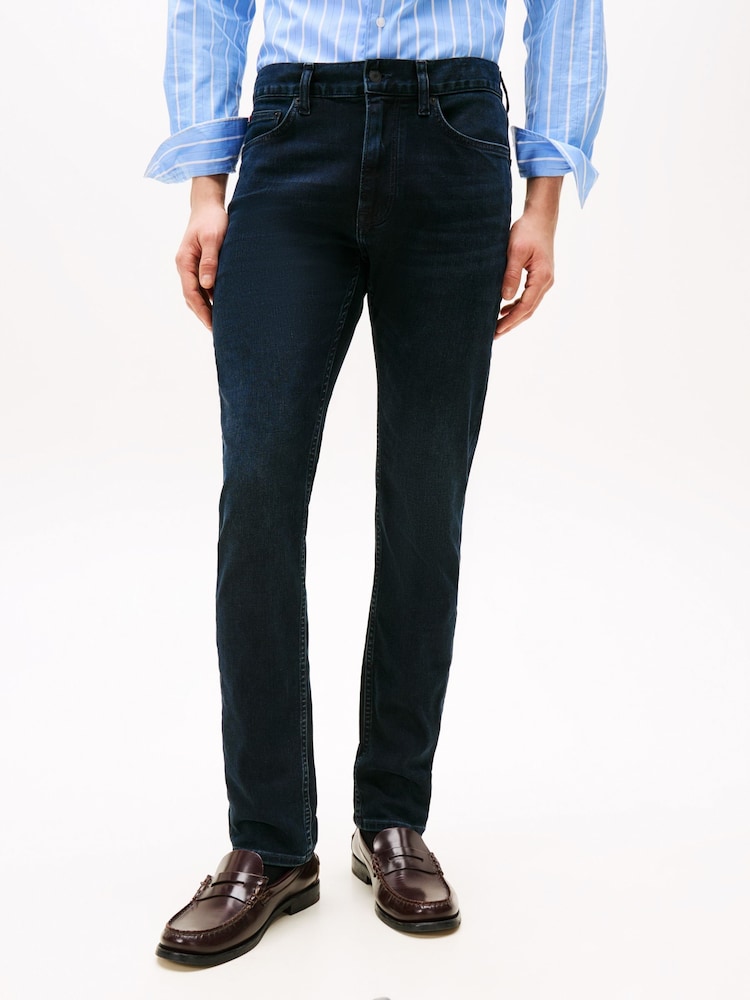 Tommy Hilfiger Blue Denton Straight Jeans With Stretch - Image 1 of 6 Tommy Hilfiger Blue Denton Straight Jeans With Stretch - Image 1 of 6