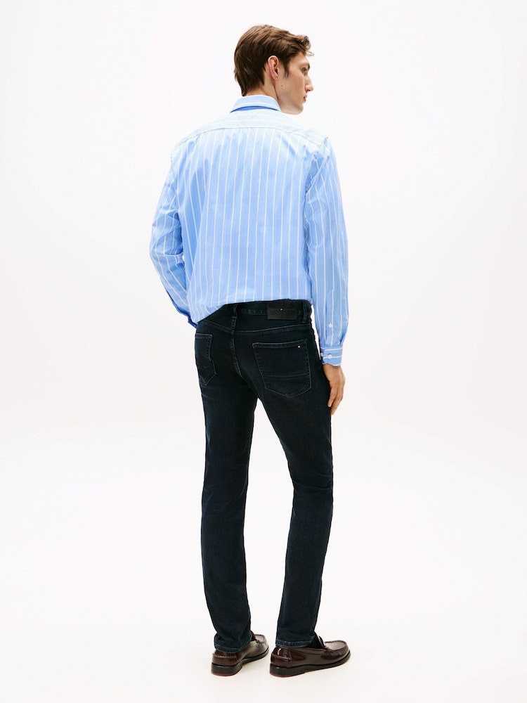 Tommy Hilfiger Blue Denton Straight Jeans With Stretch - Image 2 of 6 Tommy Hilfiger Blue Denton Straight Jeans With Stretch - Image 2 of 6