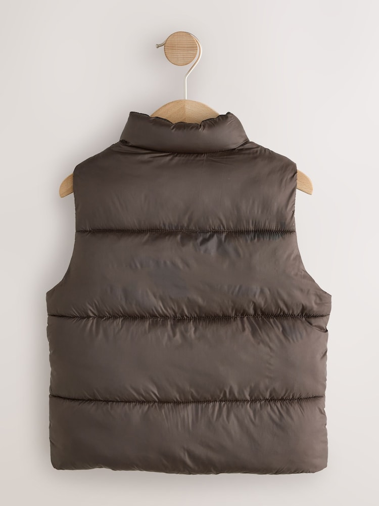 Dark Brown Padded Gilet (3mths-10yrs) - Image 3 of 5