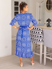Aspiga Blue Maeve EcoVero Wrap Dress - Image 2 of 4