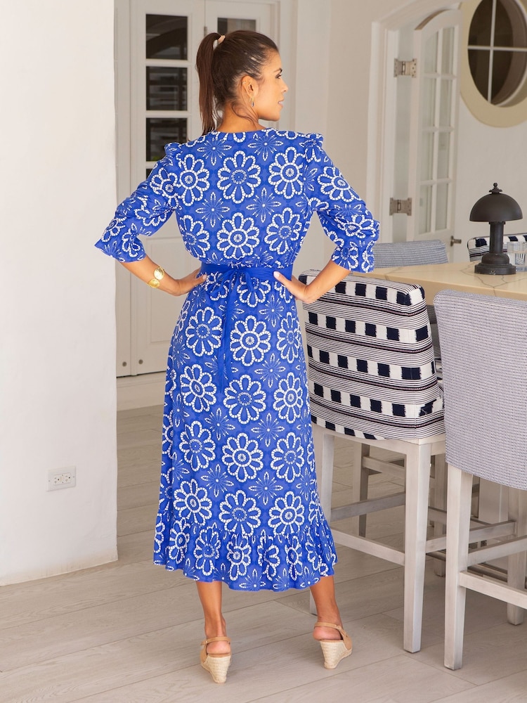 Aspiga Blue Maeve EcoVero Wrap Dress - Image 2 of 4