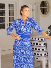 Aspiga Blue Maeve EcoVero Wrap Dress - Image 3 of 4