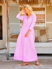 Aspiga Pink Mykonos Cotton Maxi Dress - Image 1 of 5