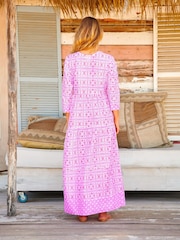 Aspiga Pink Mykonos Cotton Maxi Dress - Image 2 of 5