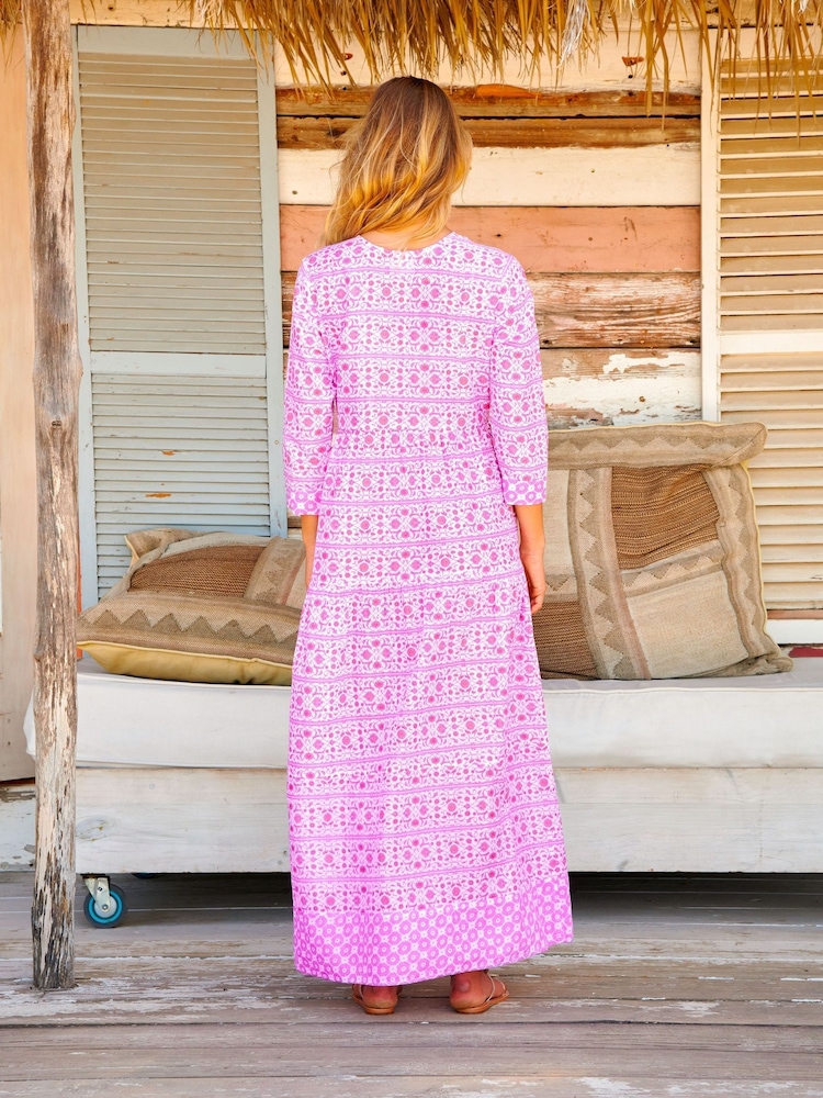Aspiga Pink Mykonos Cotton Maxi Dress - Image 2 of 5