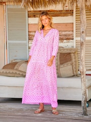 Aspiga Pink Mykonos Cotton Maxi Dress - Image 4 of 5