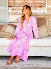 Aspiga Pink Mykonos Cotton Maxi Dress - Image 5 of 5