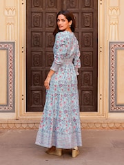 Aspiga Billie 100% Cotton Block Print Dress - Image 2 of 5