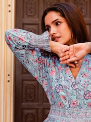 Aspiga Billie 100% Cotton Block Print Dress - Image 4 of 5