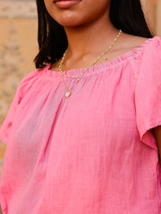 Aspiga Pink Ilana Frill Gauze 100% Cotton Top - Image 3 of 5