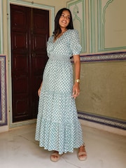Aspiga Green Billie Short Sleeve 100% Cotton Dress - Image 1 of 6