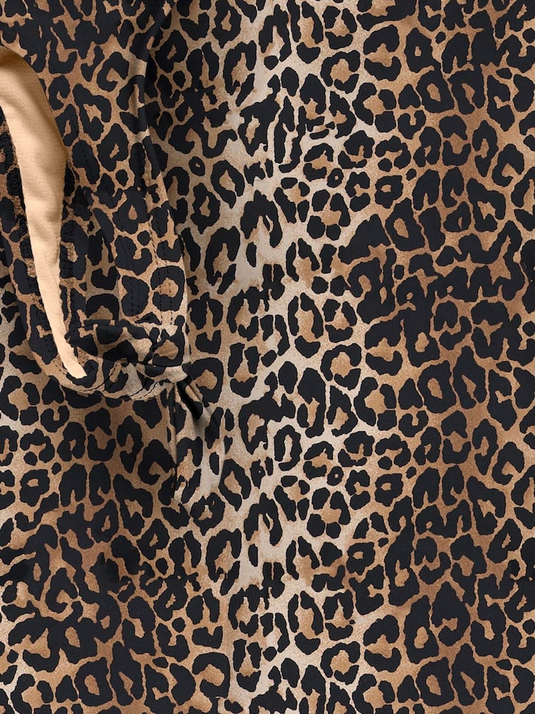 ONLY KIDS Tie Shoulder Leopard Print White Swimsuit - Imagen 3 de 3