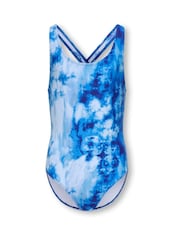 ONLY KIDS Blue Tie Dye Printed Swimsuit - Image 1 of 3