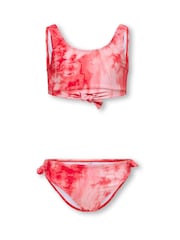 ONLY KIDS Pink Tie Dye Knit Detail Bikini Set - Image 1 of 3