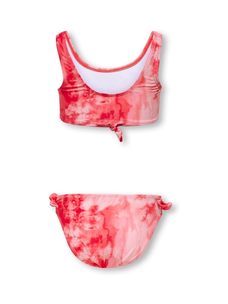 ONLY KIDS Pink Tie Dye Knit Detail Bikini Set - Image 2 of 3