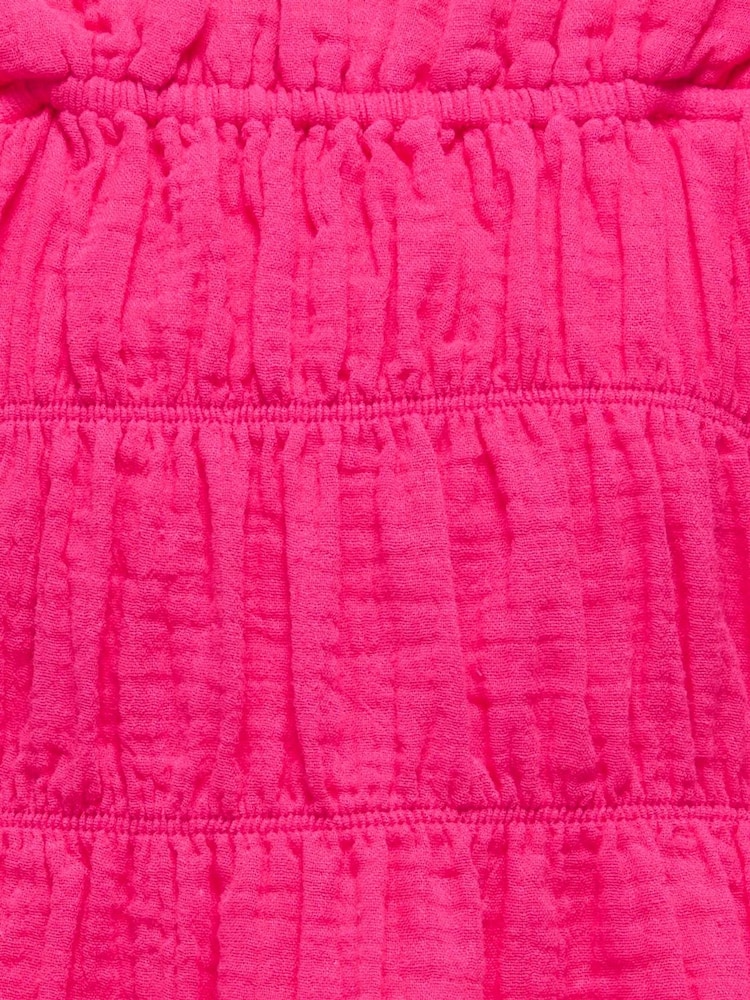 ONLY KIDS Pink Gingham Short Sleeve Puff Sleeve Blouse - Image 4 of 4