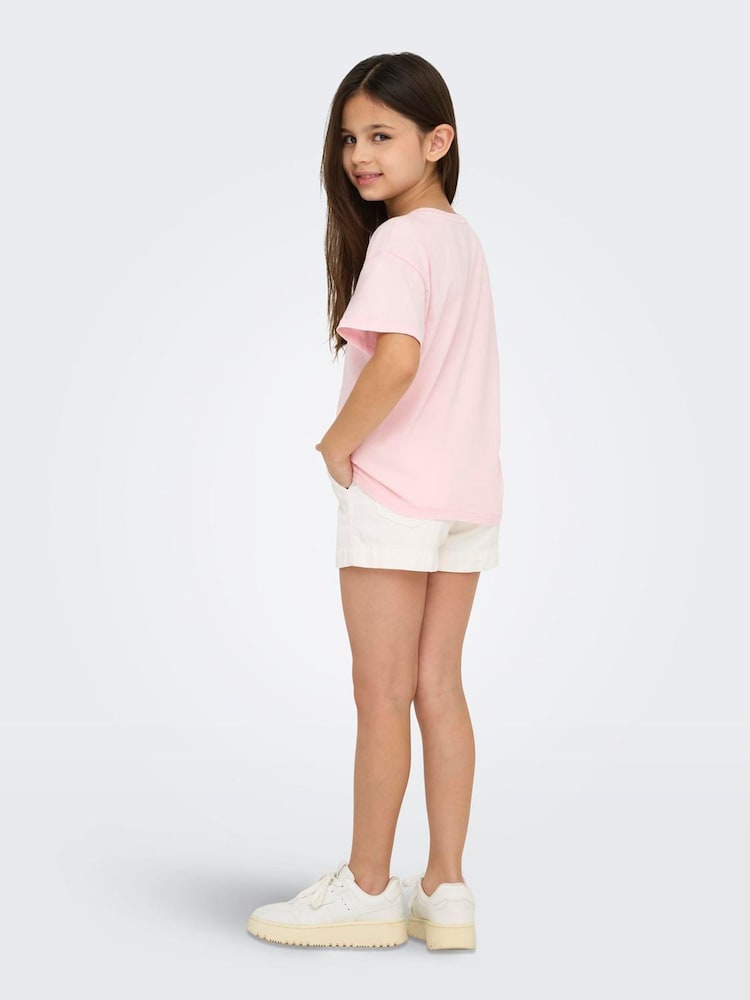 ONLY KIDS Oversized 100% Cotton Graphic Print Malibu Purple T-Shirt - Image 2 of 5