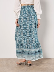 Apricot Blue Batik Kaleidoscope Border Skirt - Image 3 of 5