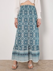 Apricot Blue Batik Kaleidoscope Border Skirt - Image 4 of 5
