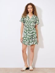 Apricot Green Bold Mono Paisley Wrap Dress - Image 2 of 5