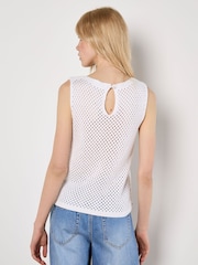 Apricot White Sunflower Crochet Top - Image 2 of 4