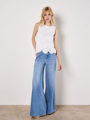 Apricot White Sunflower Crochet Top - Image 4 of 4