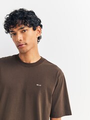 NN.07 Brown Adam EMB T-Shirt - Image 4 of 4