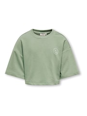 ONLY KIDS Green Smile Top/Shorts Sweat Set - Image 1 of 3