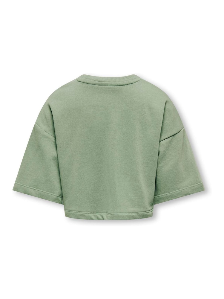 ONLY KIDS Green Smile Top/Shorts Sweat Set - Image 2 of 3