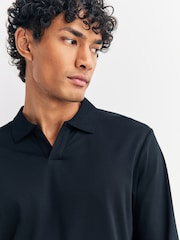 NN.07 Black Paul Long Sleeve Polo Shirt - Image 4 of 5