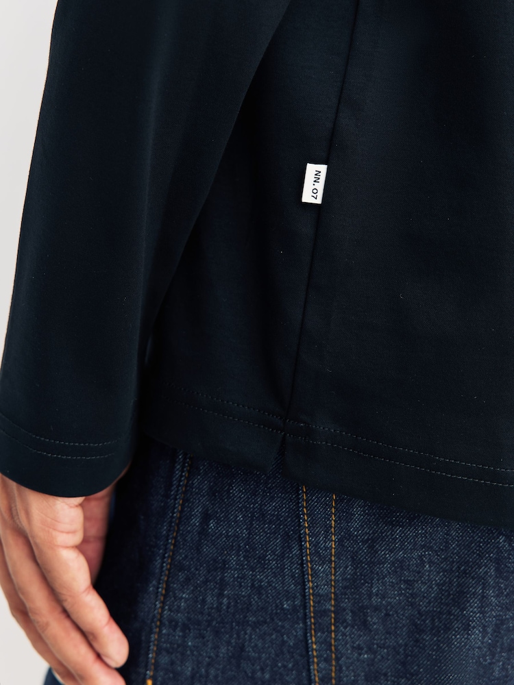NN.07 Black Paul Long Sleeve Polo Shirt - Image 5 of 5 NN.07 Black Paul Long Sleeve Polo Shirt - Image 5 of 5