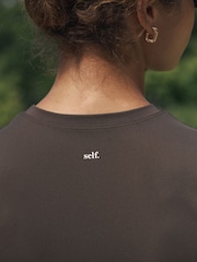 self. Chocolate Fitted Short Sleeve Top - Image 6 of 9
