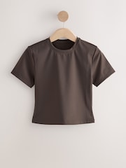 self. Chocolate Fitted Short Sleeve Top - Image 7 of 9