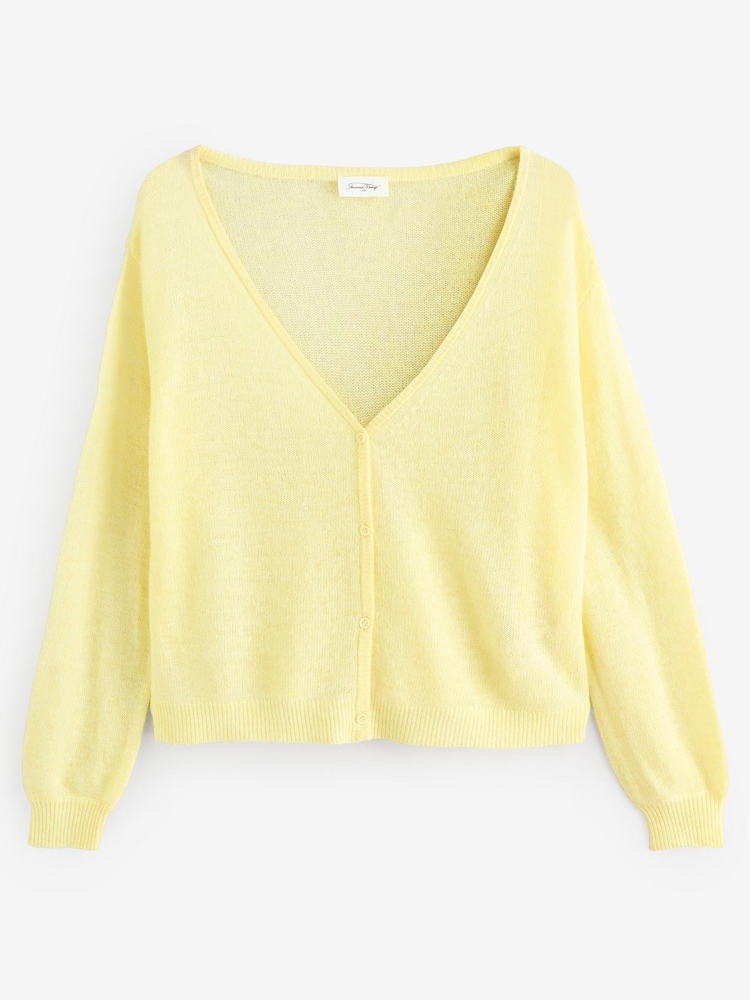 American Vintage Yellow Dumy Long Sleeve V-Neck Cardigan - Image 1 of 1