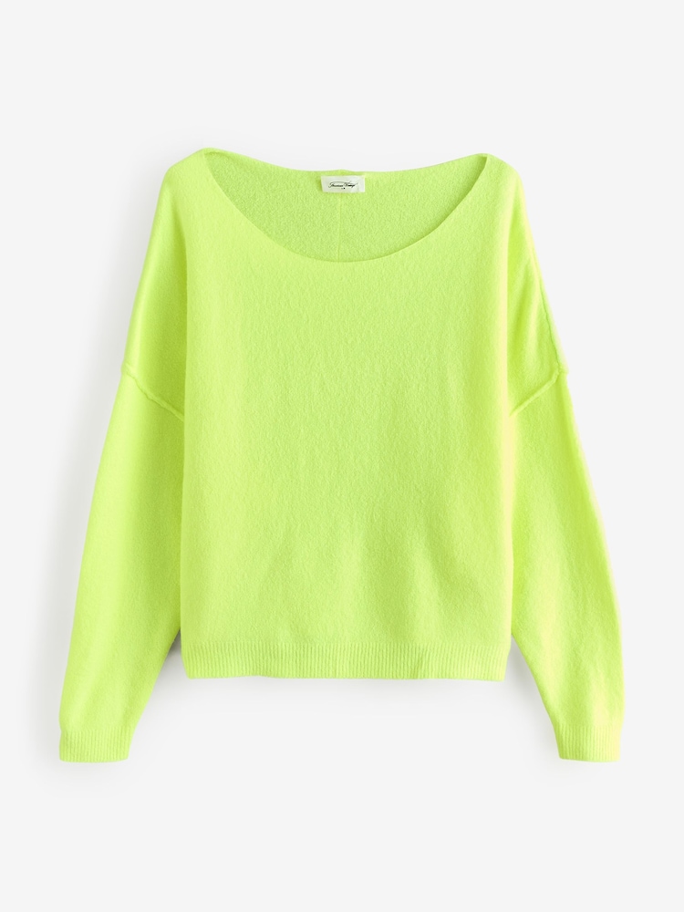 American Vintage Yellow Damsville Long Sleeve Boat Neck Jumper - Image 5 of 5
