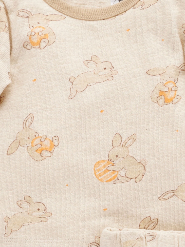 Purebaby Natural Bunny Pyjamas Set - Image 3 of 5