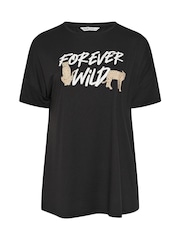 Yours Curve Black Forever Wild Sleep Top - Image 5 of 5