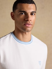 أبيض - Joules Classic Fit Cotton Pique T-Shirt - Image 5 of 7