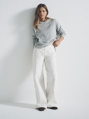 The Set Black/Grey Marl 2 Pack Crew Neck Knitted Jumper With Wool - Image 4 of 9