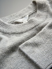 The Set Black/Grey Marl 2 Pack Crew Neck Knitted Jumper With Wool - Image 9 of 9