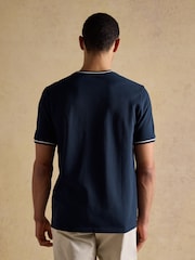 Joules Navy Classic Fit Cotton Pique TShirt - Image 2 of 7