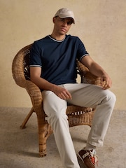 Joules Navy Classic Fit Cotton Pique TShirt - Image 3 of 7