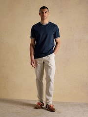 Joules Navy Classic Fit Cotton Pique TShirt - Image 4 of 7
