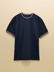 Joules Navy Classic Fit Cotton Pique TShirt - Image 7 of 7