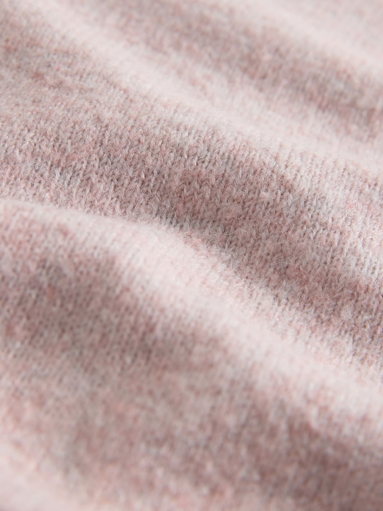 The Set Taupe Brown/Light Pink/ Blue Knitted V-Neck Jumpers With Wool 3 Pack - Image 11 of 11